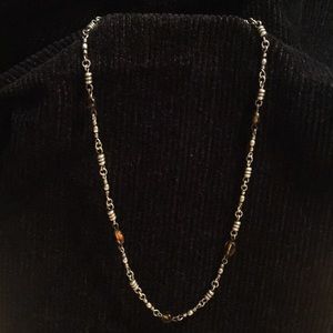 Silver beaded necklace (16”)